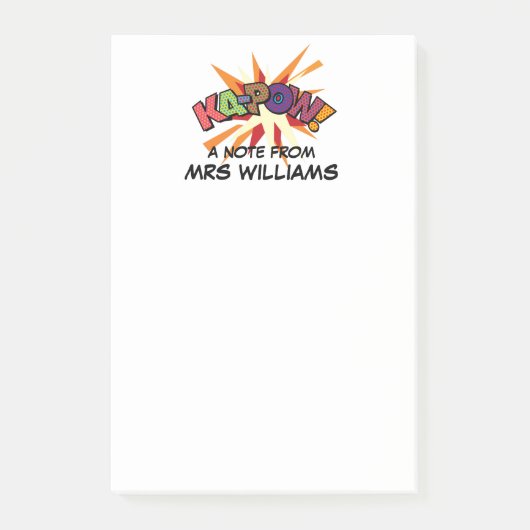 KA-POW Gepersonaliseerd Leuke Kleurrijke Stripboek Post-it® Notes (Voorkant)