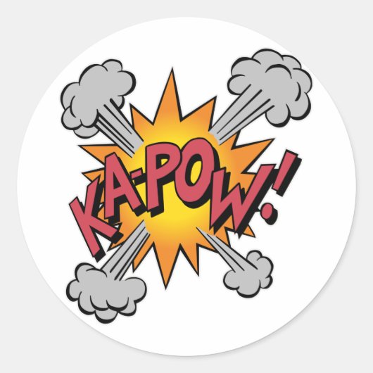 KA-POW! Grafisch stripboek Ronde Sticker (Voorkant)