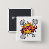 KA-POW! Grafisch stripboek Vierkante Button 5,1 Cm (Voorkant /achterkant)
