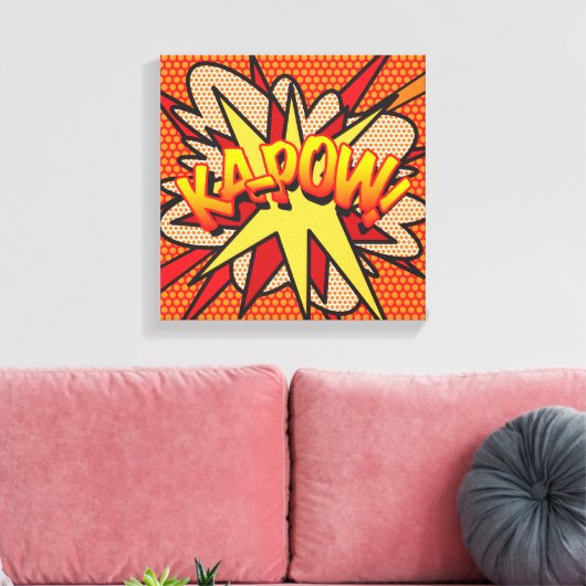 KA-POW Leuk Modern Comic Book Pop Kunst Canvas Afdruk (Insitu (Woonkamer))