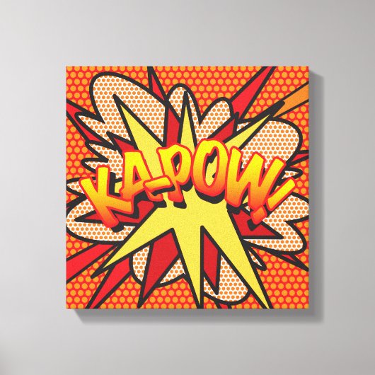 KA-POW Leuke Moderne Stripboek Pop Art Canvas Afdruk (Voorkant)