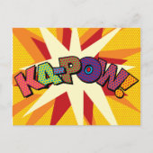 KA-POW Leuke Retro Strip Pop Art Aankondigingskaart (Voorkant)