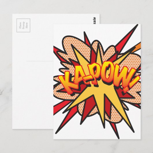 KA-POW Leuke Retro Strip Pop Art Briefkaart (Voorkant / Achterkant)