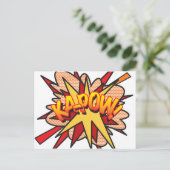 KA-POW Leuke Retro Strip Pop Art Briefkaart (Staand voorkant)