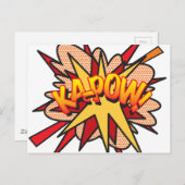 KA-POW Leuke Retro Strip Pop Art Briefkaart (Voorkant / Achterkant)