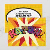 KA-POW Leuke Retro Strip Pop Art Briefkaart (Voorkant / Achterkant)