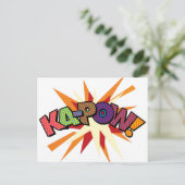KA-POW Leuke Retro Strip Pop Art Briefkaart (Staand voorkant)