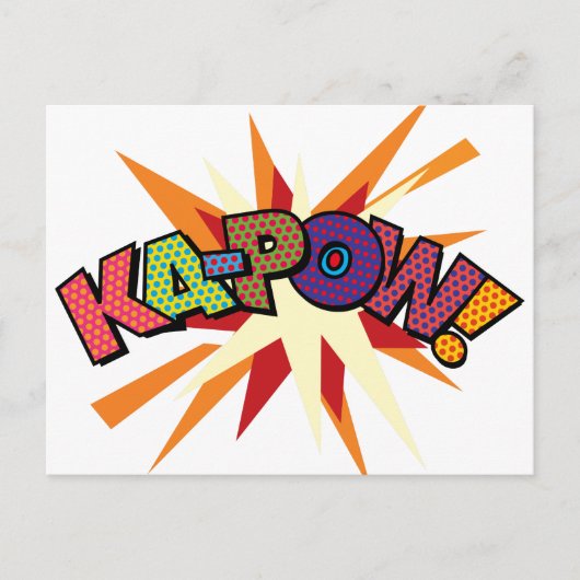 KA-POW Leuke Retro Strip Pop Art Briefkaart (Voorkant)