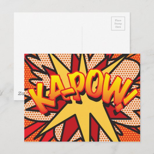 KA-POW Leuke Retro Strip Pop Art Briefkaart (Voorkant / Achterkant)