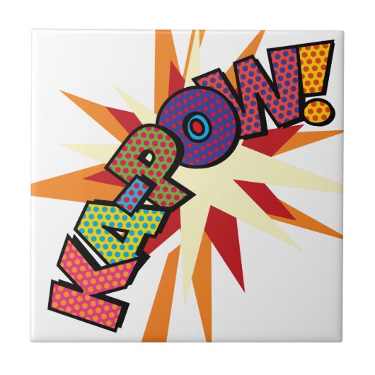 KA-POW Leuke Retro Strip Pop Art Tegeltje (Voorkant)