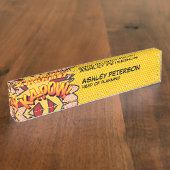 KA-POW Leuke Retro Stripboek Naambordje (Zijkant)