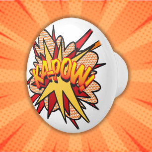 KA-POW Leuke Retro Stripboek Pop Art Keramische Knop