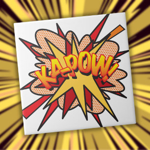 KA-POW Leuke Retro Stripboek Pop Art Tegeltje