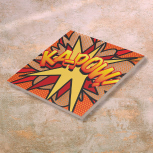 KA-POW Leuke Retro Stripboek Pop Art Tegeltje