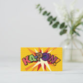 KA-POW Leuke Retro Stripboek Visitekaartje (Staand voorkant)