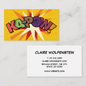 KA-POW Leuke Retro Stripboek Visitekaartje (Voorkant / Achterkant)