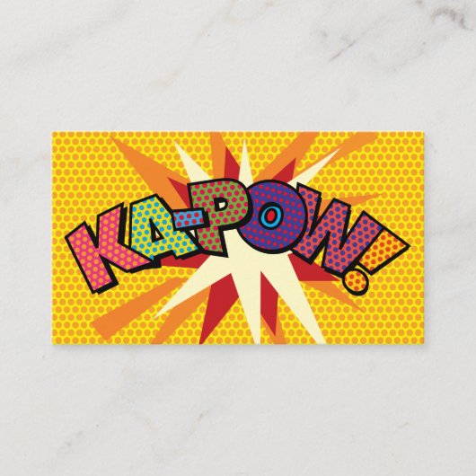 KA-POW Leuke Retro Stripboek Visitekaartje (Voorkant)