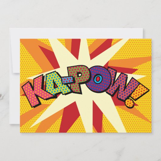 KA-POW Praatballon Fun Retro Stijl Aankondiging (Voorkant)