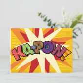 KA-POW Praatballon Fun Retro Stijl Aankondiging (Staand voorkant)