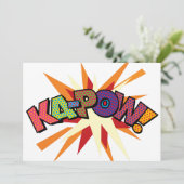 KA-POW Pret-retro-comicbook Pop Art Kaart (Staand voorkant)