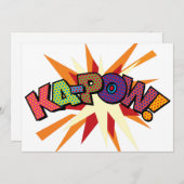 KA-POW Pret-retro-comicbook Pop Art Kaart (Voorkant / Achterkant)