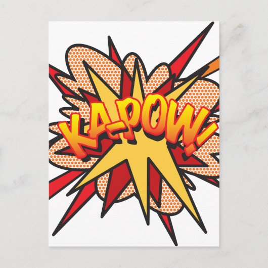 KA-POW Pret Retro Stripboek Pop Art Briefkaart (Voorkant)