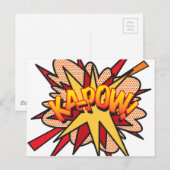 KA-POW Pret Retro Stripboek Pop Art Briefkaart (Voorkant / Achterkant)