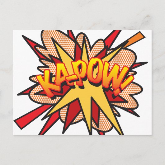 KA-POW Pret Retro Stripboek Pop Art Briefkaart (Voorkant)