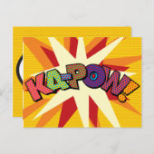 KA-POW Pret Retro Stripboek Pop Art Briefkaart (Voorkant / Achterkant)