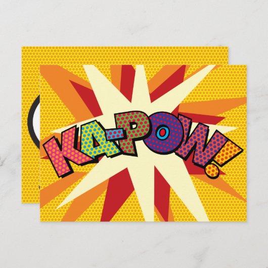KA-POW Pret Retro Stripboek Pop Art Briefkaart (Voorkant / Achterkant)
