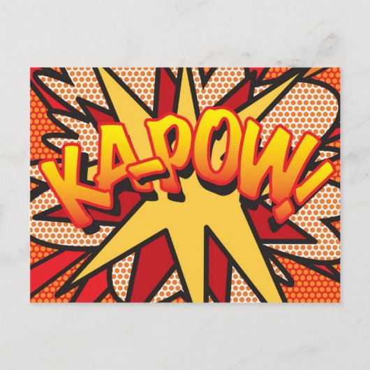KA-POW Pret Retro Stripboek Pop Art Briefkaart (Voorkant)