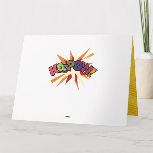 KA-POW Sla de datum op Leuk Retro Strip Pop Art Kaart (Achterkant)