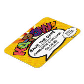 KA-POW Sla de datum op Strips Boek Fun Modern Magneet (Linkerzijde)
