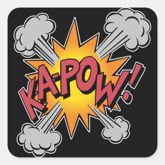 KA-POW! Stripverhaal Grafisch Vierkante Sticker (Voorkant)