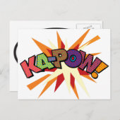 KA-POW Uw Bericht Spraak Bubble Fun Retro Briefkaart (Voorkant / Achterkant)