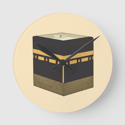 Kaaba - ا ل ك ب ة de Kaabah Hand Drawn Ronde Klok (Voorkant)