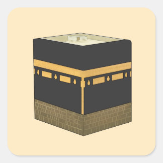 Kaaba - ا ل ك ب ة de Kaabah Hand Drawn Vierkante Sticker