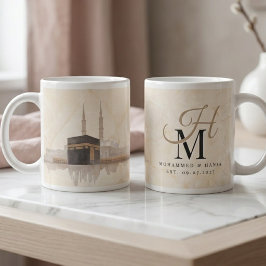 Kaaba Huwelijksgeschenk | Muslim Koppel Namen Mono Grote Koffiekop