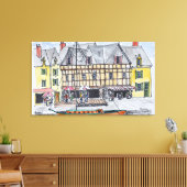 Kaai Franklin, Saint-Goustan | Auray, Bretagne Canvas Afdruk (Insitu (Woonkamer))