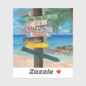 Kaaimaneilanden Beach Travel Ocean Vinyl Sticker (Vel)