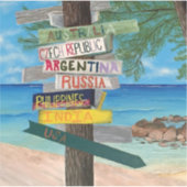 Kaaimaneilanden Beach Travel Ocean Vinyl Sticker (Voorkant)