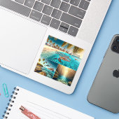 Kaaimaneilanden Caribbean 3 inch Vinyl Sticker (Laptop met iPhone)