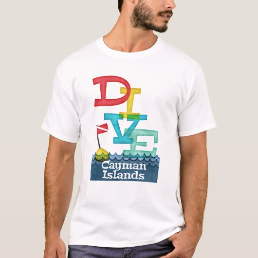 Kaaimaneilanden duiken - kleurrijke scuba t-shirt (Voorkant)