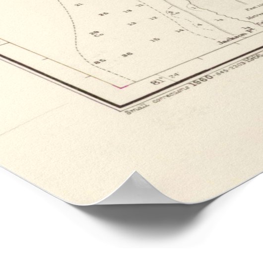  Kaaimaneilanden kaart (1880) Poster (Hoek)