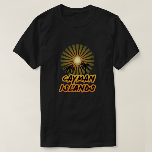 Kaaimaneilanden kokosbomen silhouet t-shirt (Design voorkant)