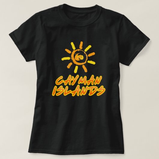 Kaaimaneilanden lichtgeel en oranje t-shirt (Design voorkant)