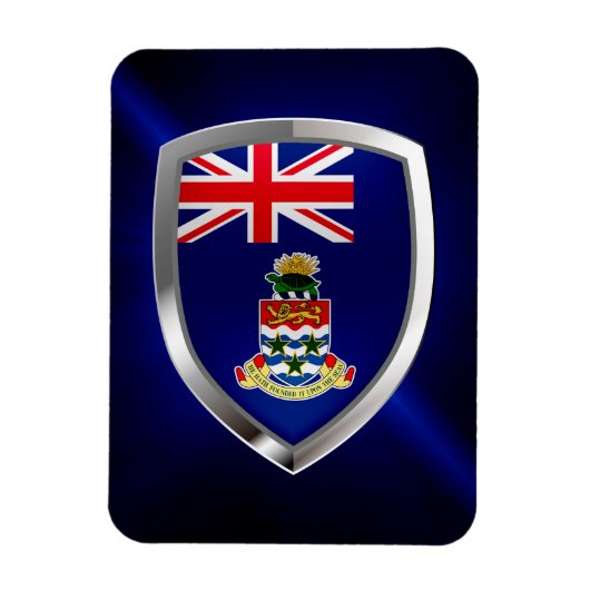 Kaaimaneilanden Mettalic Emblem Magneet (Verticaal)
