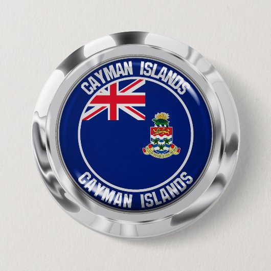 Kaaimaneilanden Ronde Embleem Button 7,6 Cm (Voorkant)