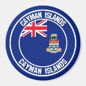 Kaaimaneilanden Ronde Embleem Magneet (Voorkant)