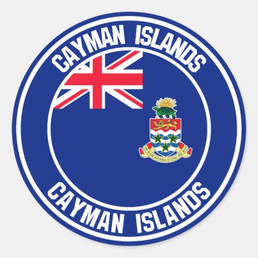 Kaaimaneilanden Ronde Embleem Ronde Sticker (Voorkant)